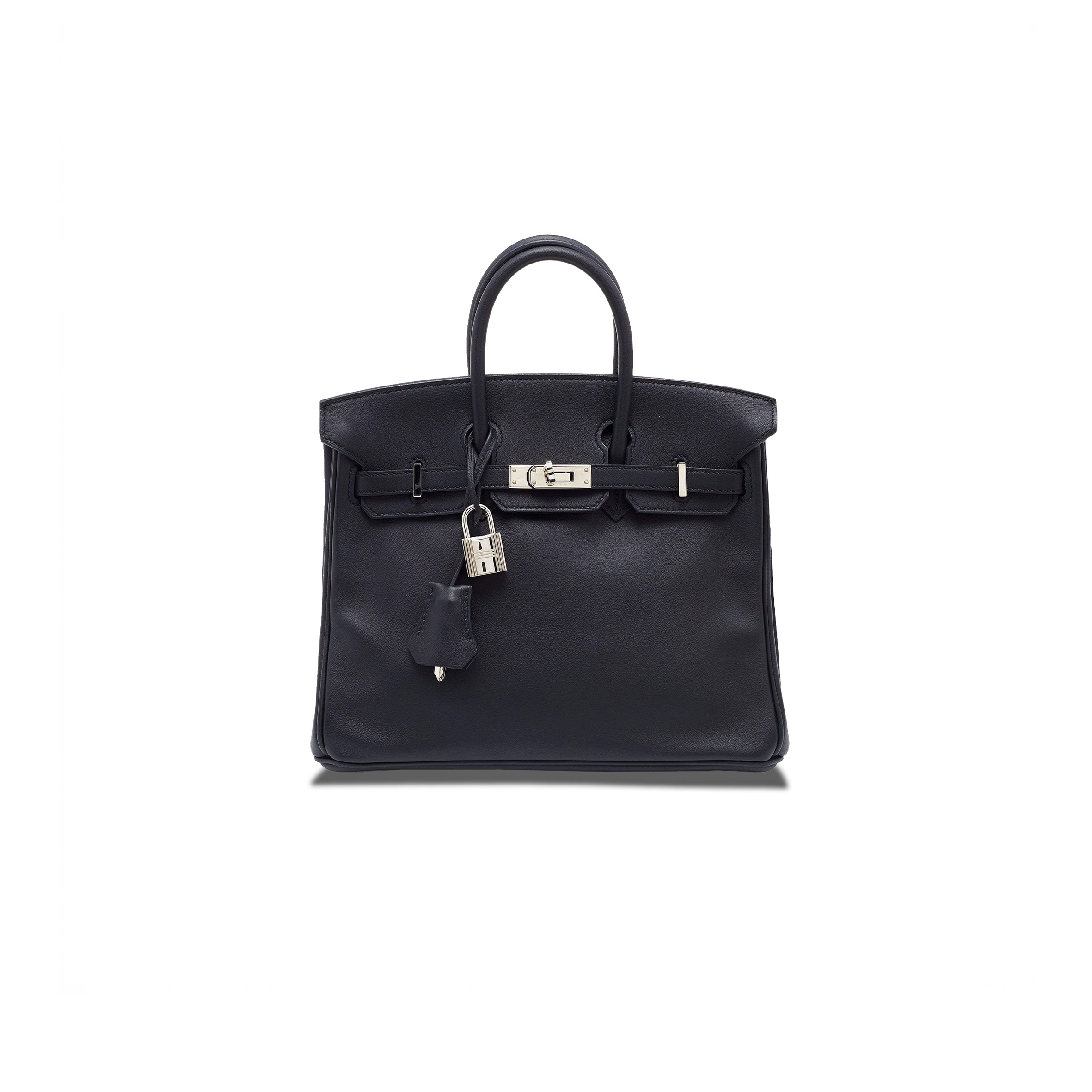 HERMÈS BIRKIN 25 SWIFT LEATHER BLACK SILVER BUCKLE BAG H049362CK02 (25*20*13cm)